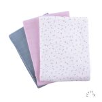 Popolini biopamut muszlin/tetra pelenka, 3 db/ csomag, Rose garden