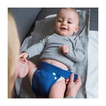   Popolini EasyFree gyapjú csónakos pelenka, szürke - Méret : L