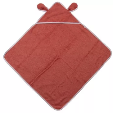   Popolini biopamut törölköző kapucnival fülecskés, S terracotta