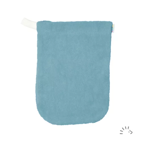 Popolini Iobio biopamut fürdőkesztyű, gyermek és felnőtt méretben - vintage blue Méret gyerek