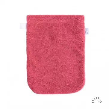   Popolini Iobio biopamut fürdőkesztyű, gyermek és felnőtt méretben - Szín maroon red Méret S