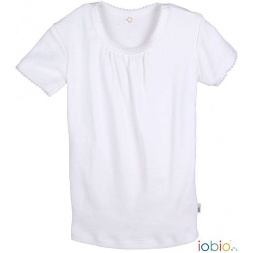 Popolini Iobio rövid ujjú póló kislányoknak, aláöltözet - Fehér