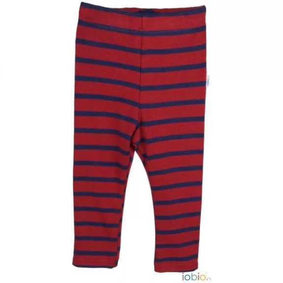 Popolini Iobio biopamut leggings, bordó-kék csíkos - Méret 86/92 Popolini Iobio biopamut leggings, bordó-kék csíkos - Méret 86/92