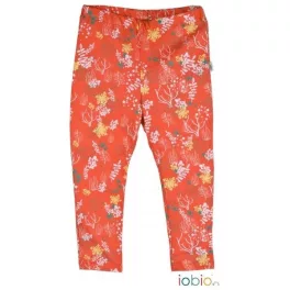   Popolini Iobio biopamut leggings, narancs virág - Méret 62/68