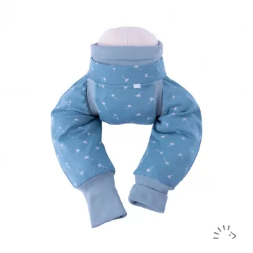   Popolini Iobio biopamut ec nadrág, Vintage blue dandeli - 62/68