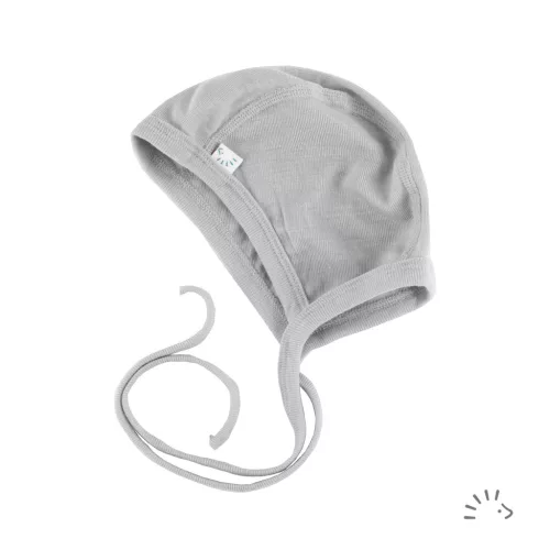 Popolini Iobio gyapjú-selyem babasapka - világos szürke - 39/41 (0)
