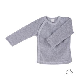   Popolini Iobio biopamut hosszú ujjú kimono pulóver, szürke 74/80