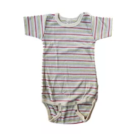  Popolini Iobio rövidujjú biopamut body, csíkos - Méret 62/68