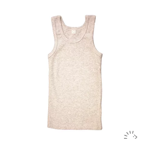Popolini Iobio biopamut trikó, Beige Melange 122/128