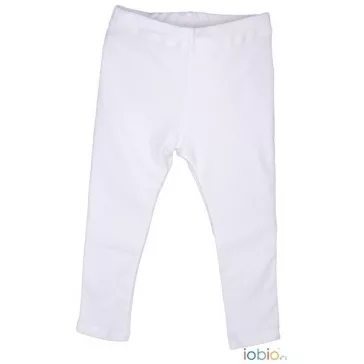   Popolini Iobio hosszú biopamut leggings, fehér - Méret 110/116 Kiszerelés 1 db
