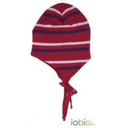 Popolini Iobio kötött gyapjúsapka - Bordó csíkos