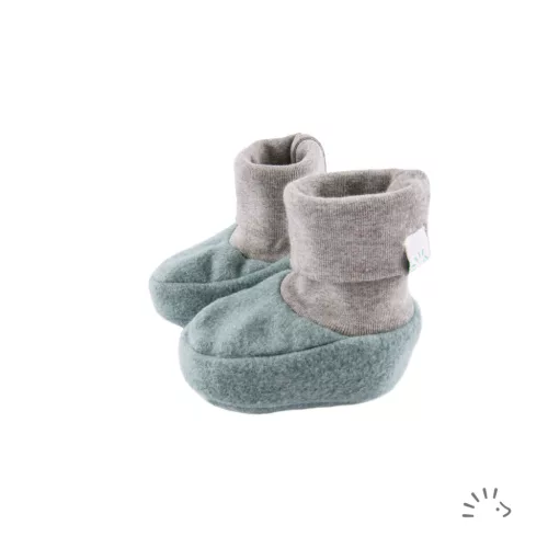 Popolini biopamut kiscipő, méret: (1) 6-12 hó - Teal Melange
