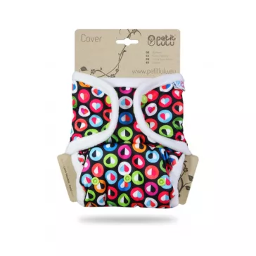   Petit Lulu egyméretes patentos pelenkakülső prefoldokhoz, Colorful Hearts