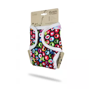   Petit Lulu egyméretes patentos pelenkakülső prefoldokhoz, Colorful Hearts