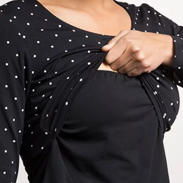 Boob szoptatós ruha - Fekete pöttyös XS