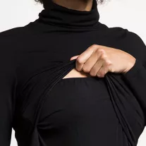 Boob Jackie szoptatós hosszú ujjú garbó - Fekete
