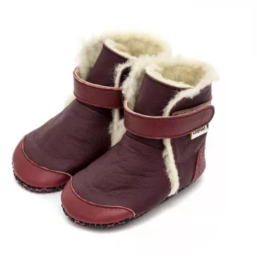 Liliputi puhatalpú csizma PAWS - Burgundy - Méret M