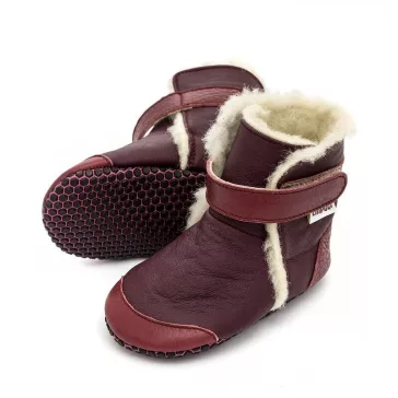 Liliputi puhatalpú csizma PAWS - Burgundy - Méret M