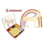 Stockmar 100 szivárvány válogatás 6+2 színű méhviasz ceruza, marokkréta