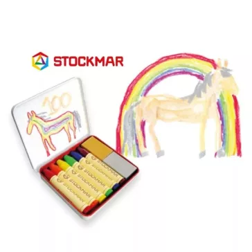  Stockmar 100 szivárvány válogatás 6+2 színű méhviasz ceruza, marokkréta