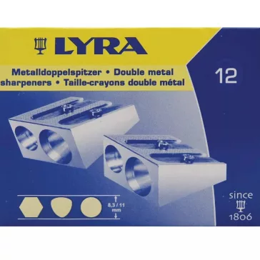 Lyra kétlyukú fém hegyező, 1 db