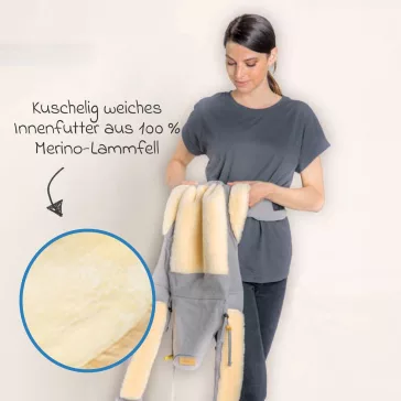   Fellhof Tali félcsatos babahordozó irha betéttel 3,5 - 15 kg szürke