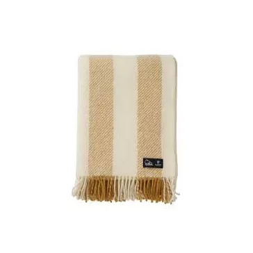   Klippan Gotland Vertical Stripe gyapjútakaró - butter white