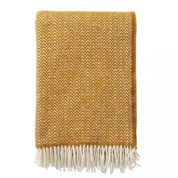   Klippan gyapjú pléd felnőtteknek, Chevron - Caramel, 130x200
