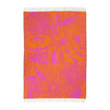   Klippan gyapjú takaró Blomranka - CeriseOrange 130 x 200 cm