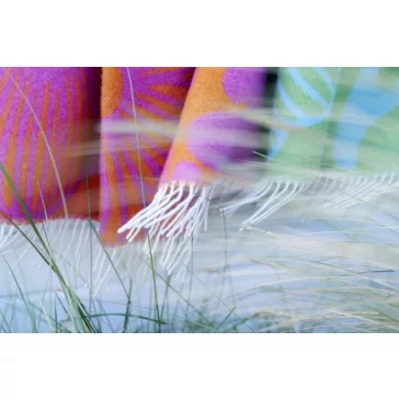   Klippan gyapjú takaró Blomranka - CeriseOrange 130 x 200 cm