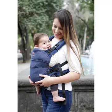 Manduca XT biopamut csatos babahordozó - Denimblue-Toffee