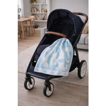Klippan biopamut babatakaró Smile - light blue