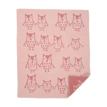 Klippan biopamut babapléd, Hand in hand - rose brown