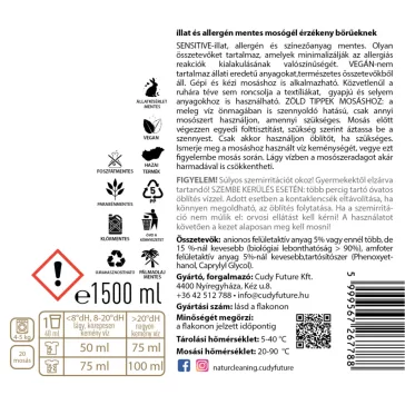   Naturcleaning Sensitive Illat,- és allergénmentes mosógél - 1,5 liter