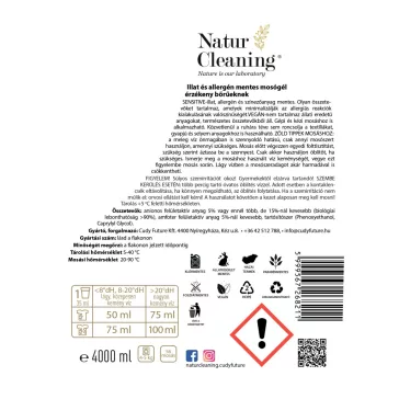   Naturcleaning Sensitive Illat,- és allergénmentes mosógél - 4 liter