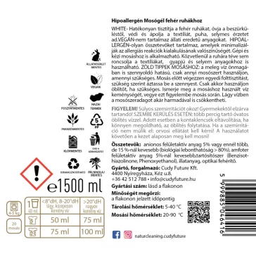 Naturcleaning White hipoallergén mosógél - 1,5 liter