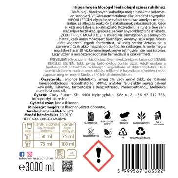 Naturcleaning Teafa-Aloe hipoallergén mosógél - 3 liter