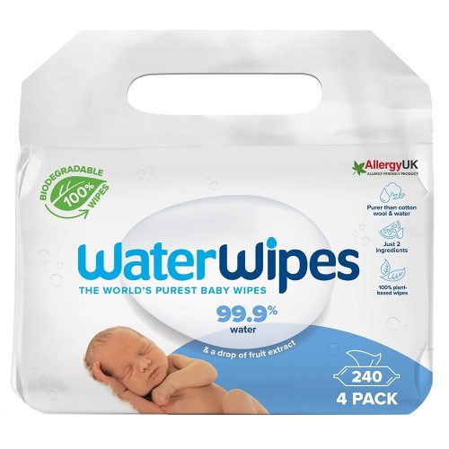 Waterwipes BIO baba nedves törlőkendő, 4x60 lapos