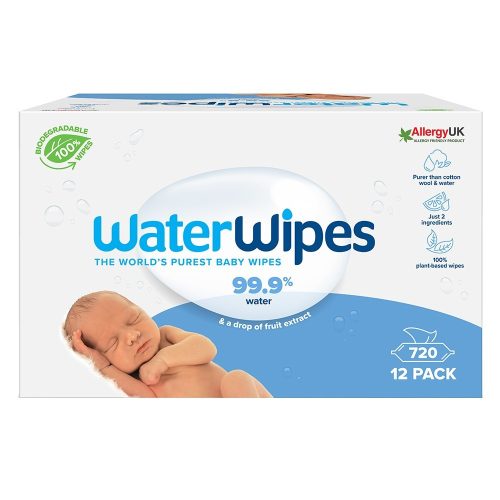 Waterwipes BIO baba nedves törlőkendő MegaPack, 12x60 lapos