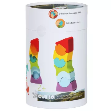 Cubika fa építőjáték, hajlékony torony