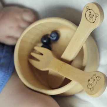 Bambu Kids kanál és villa, állatos mintával