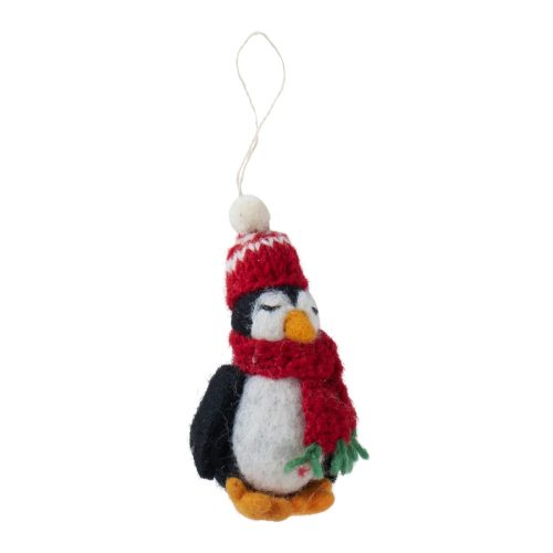 Klippan nemezelt karácsonyi dísz, Pingvin