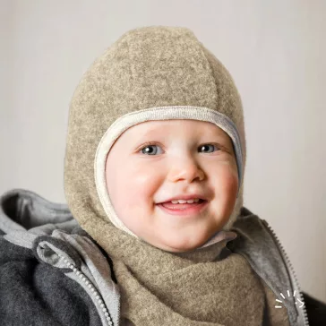   Popolini iobio gyapjú űrhajós sapka beige melange 2 méret
