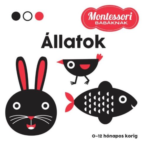 Állatok - Montessori babáknak - kontrasztos könyv