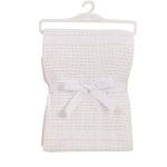 BabyDan horgolt pamut takaró, 75x100 cm - fehér