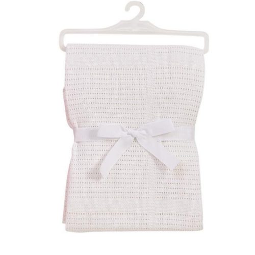 BabyDan horgolt pamut takaró, 75x100 cm - fehér