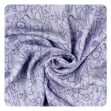   Xkko Bambusz tetra pelenka - 70*70 cm - Safari Lavender Aura MIX