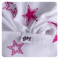 Xkko pamut-bambusz kifogó - 90*100 cm - Magenta csillag