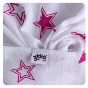 Xkko pamut-bambusz kifogó - 90*100 cm - Magenta csillag