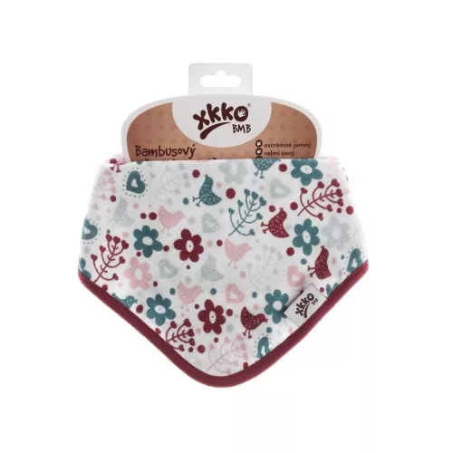 Xkko bambusz pamut előke - Flowers&Birds Girl